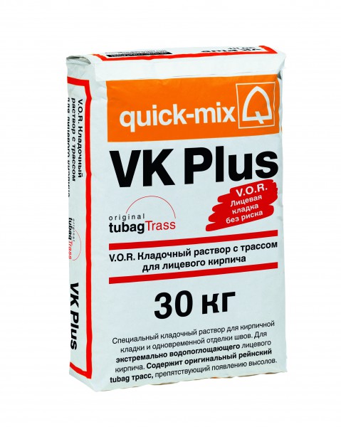 Квик Микс (Quick-mix) VK plus Кладочный раствор с трассом для лицевого кирпича, стально-серый