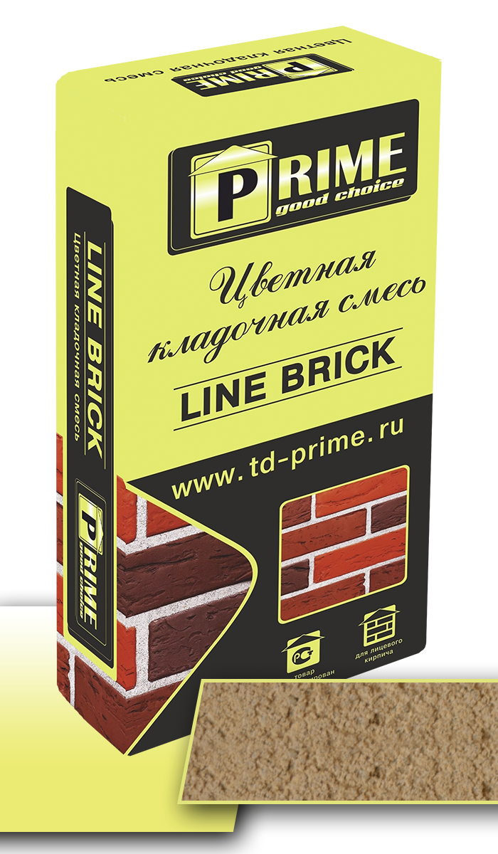 Prime Цветная кладочная смесь Line Brick "Wasser" Кремово-желтая, 25 кг