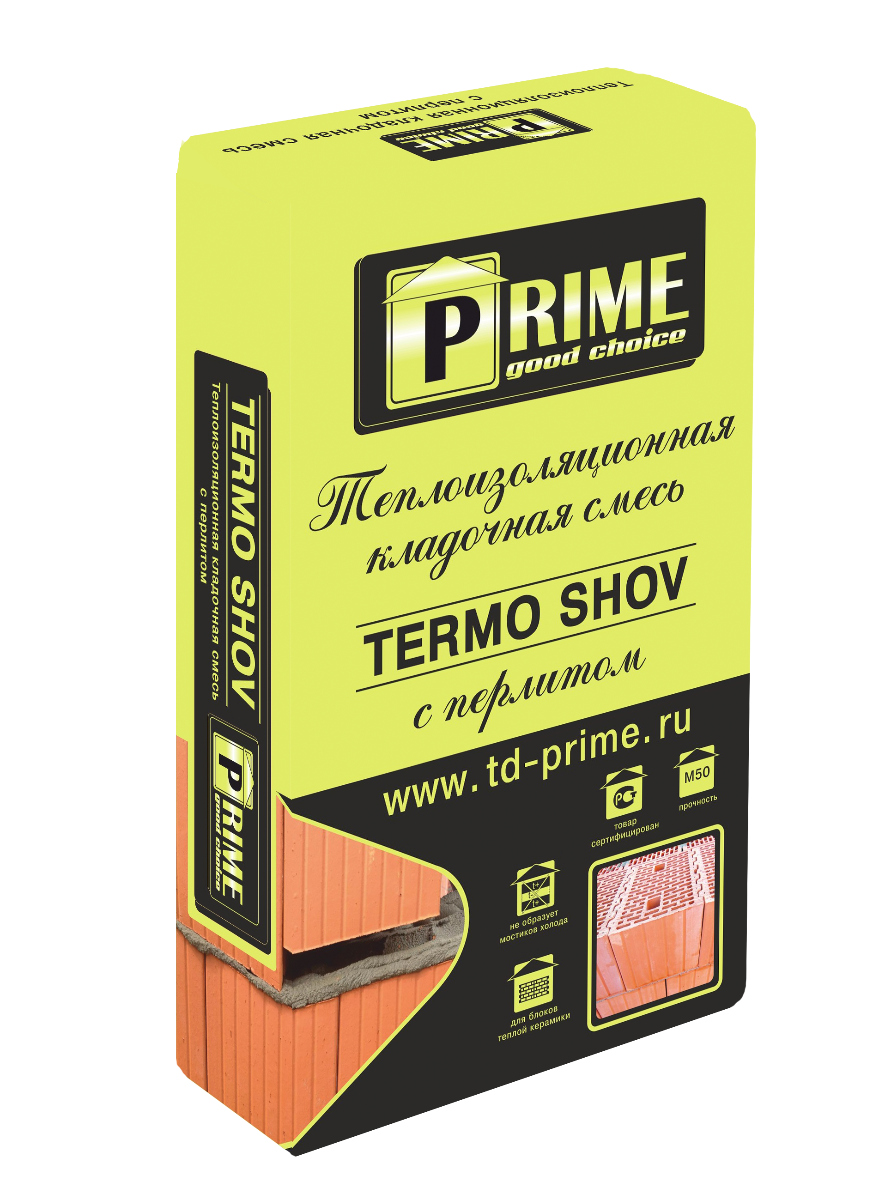Prime Теплоизоляционный кладочный раствор Termo Shov 8230, 17,5 кг