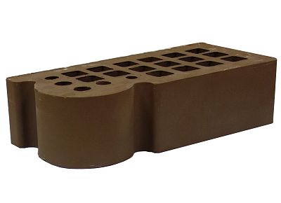 Кирпич керамический лицевой ЖКЗ темно-коричневый гладкий КФ-3 фигурный 1 НФ